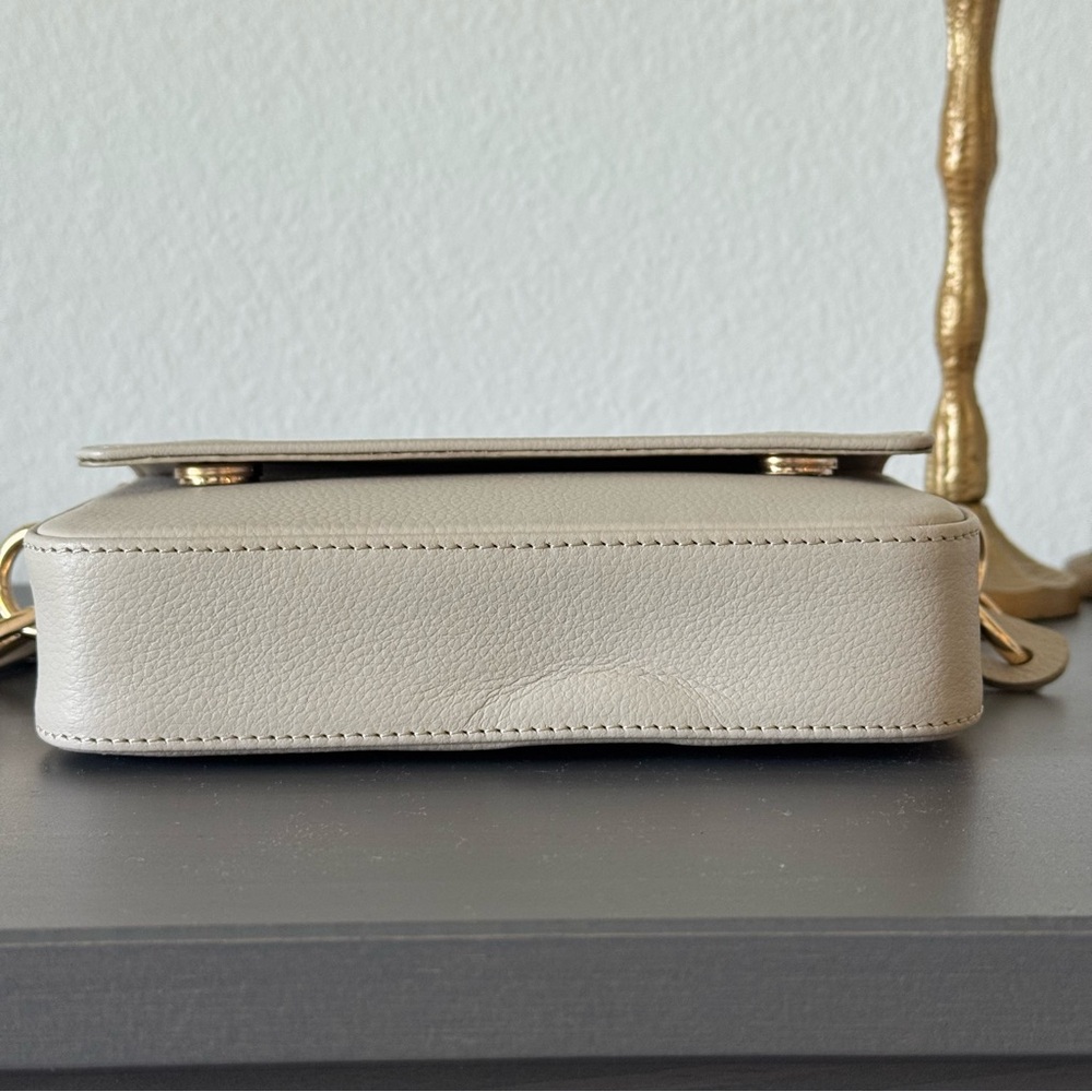 Jabali Baúl Chain Leather Flap Handbag Taupe - Picture 4 of 7